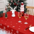 thumbnail image 6 of Christmas Decorations Square Christmas Tablecloth 52x52, Red Snowflakes Christmas Table Cloth Ombre Xmas Decorative Table Cover Indoor Outdoor Decor for Party Kitchen Dining Room, 6 of 8
