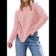 thumbnail image 1 of Suéteres de Cuello Redondo de Punto Extragrandes para Mujer Rosa XXL, 1 of 6