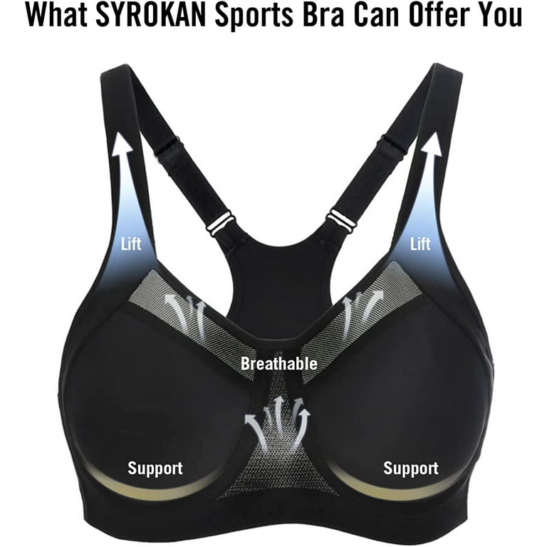 Buy SYROKAN Women's High Impact Underwire Sports Bra High Support