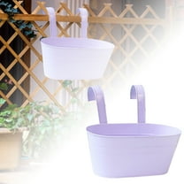 1PCS Metal Hanging Planter for Outdoor - 11.2" Iron Railing Planter with Detachable Hooks & Drainage Holes - Fence, Balcony & Wall Mount Flower Pot for Indoor/Outdoor Decor