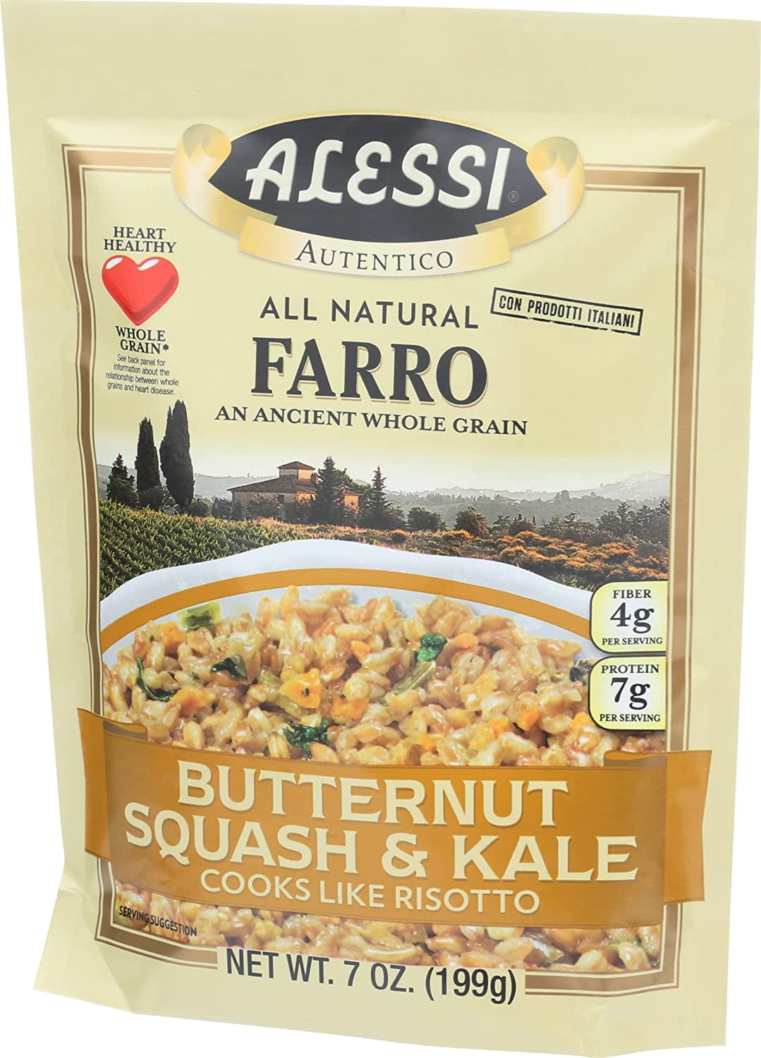 (5 pack) Alessi Farro Butternut Squash & Kale, 7 oz