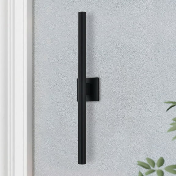 C Cattleya Black 2-Light 26W Dimmable LED Outdoor Wall Light with Frosted Glass Diffuser