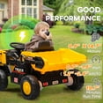 thumbnail image 5 of Qaba Kids Ride on Dump Truck, 12V Ride on Electric Car UTV w/ Electric Dump Bed, Shovel, Spring Suspension Wheels, Music Player & Headlights, 5 of 9