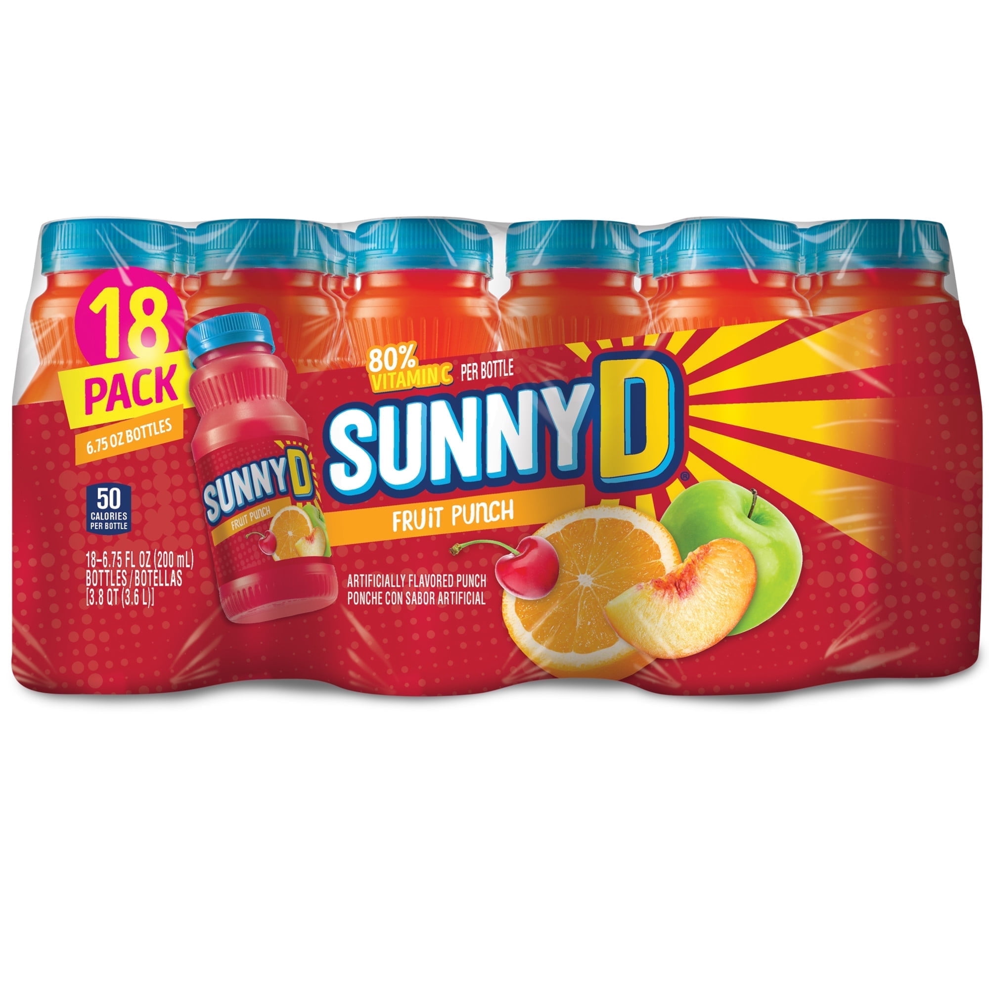 SunnyD Orange Strawberry Punch 16 oz Plastic Bottles - Pack of 12