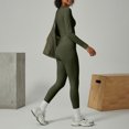 thumbnail image 4 of Workout Sets for Women Quick-Dry Long Sleeve Yoga Set 2 Piece Activewear for Gym, Workout and Running 01 L, 4 of 5