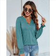 thumbnail image 4 of Tops Casuales de Larga con Cuello en V para Mujer, Camisetas Holgadas de y Otoño Judías M, 4 of 8