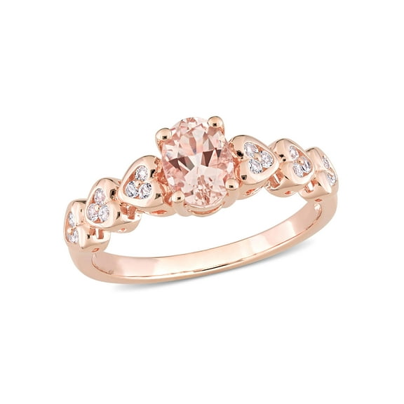 Everly Women's Morganite and Topaz Rose Gold Plated Ring