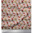 thumbnail image 1 of Soimoi Rayon Fabric Flower Watercolor Printed Craft Fabric by The Yard 56 Inch Wide, 1 of 3