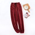 thumbnail image 2 of EDFBUYKRS Female Women Pants Casual Pants for Women High Waisted Jeans Pajama Pants Men's Autumn and Winter Warm Flannel Wide Mouth Trousers Loose Large Size Thick Coral Home Pajamas Xxl, 2 of 4