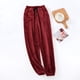 thumbnail image 2 of Pantalones de pijama de franela para hombre para otoño/invierno - Forro polar grueso de color coral, cintura ancha, corte holgado, cálidos y cómodos, poliéster, 2 of 4