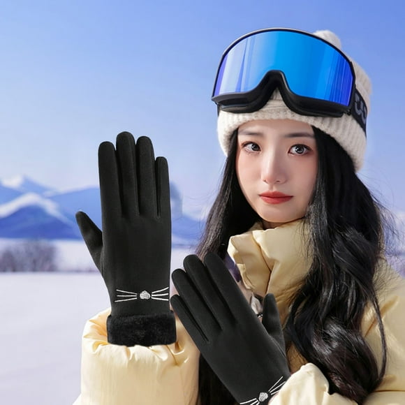 TIMIFIS Winter Gloves Warm Knit Gloves for Woman Man Velvet Fashion Thermal Gloves for Cold Weather, Soft Elastic Gloves for Skiing Cycling Hiking