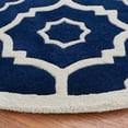thumbnail image 3 of SAFAVIEH Chatham Diego Geometric Wool Area Rug, Dark Blue/Ivory, 3' x 3' Round, 3 of 7