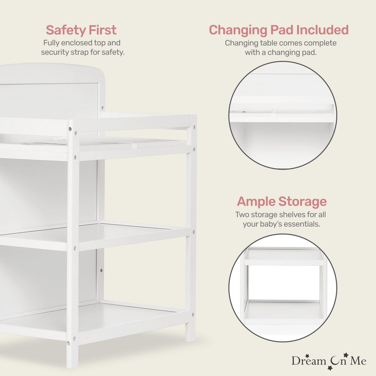 Dream On Me Anna 4 in 1 Full Size Crib and Changing Table Combo, Model #678