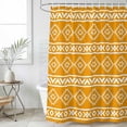 thumbnail image 4 of Shower Curtain Orange Tribal Geometric Bathroom Curtains with Hooks, Waterproof Fabric Abstract Boho Ethnic Bath Shower Curtains Set for Bathroom Bathtubs Decor 72x72 Inch, 4 of 9