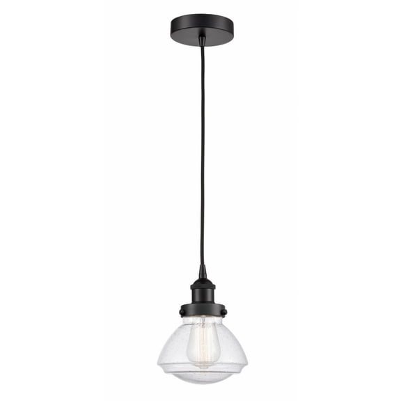 616-1PH-BK-G324-LED-Innovations Lighting-Olean - 1 Light Mini Pendant In Industrial Style-7.75 Inches Tall and 6.75 Inches Wide Matte Black Seedy