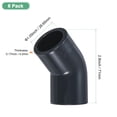 thumbnail image 3 of Conector adaptador de 45 grados Uxcell de 6 piezas, accesorio de tubo de socket de 3/4" codo Schedule 80 para línea de agua, gris, 3 of 6