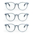 thumbnail image 2 of EYE ZOOM 3 Pack Retro Round Plastic Frame Reading Glasses for Men and Women, Grey, +1.75, 2 of 5
