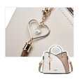 thumbnail image 4 of Color Block Satchel Bag, Trendy Metal Tassel Decor Crossbody Bag, Women's Top Ring Purse (9.1*7.5*4.5) Inch, 4 of 5
