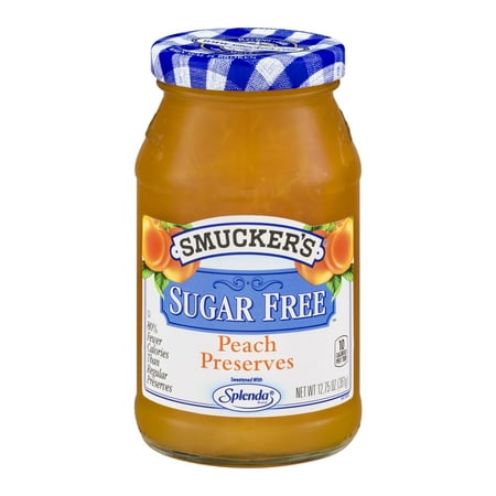 (3 Pack) Smucker's Sugar Free Preserves Peach, 12.75 oz