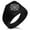 Black, variant on Stainless Steel Nautical Star Compass Needle Stripe Pattern Biker Style Polished Ring