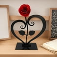 thumbnail image 2 of BNNG Gift Hand-Forged Wrought Iron Red Metal Rose with Heart - Shaped Stand - Rustic Heart Wall Decor Art Decor for Outdoor Garden Yard Home Living Room Bedroom Wedding Decoration, 7.8 in, 2 of 7