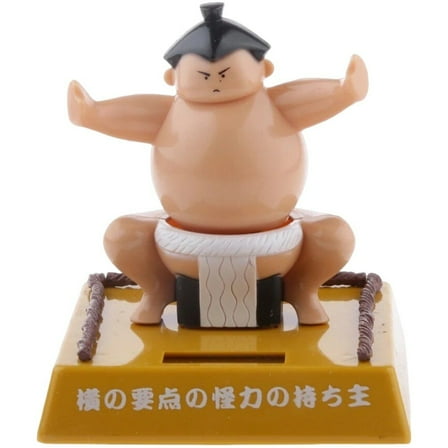 Solar Powered Sumo Wrestler Figurine Funny Car Shaking Head Toy Statue Car Dashboard Ornament Home Decorations