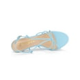 thumbnail image 4 of BLISSFUL STEP Women's Shoes Strappy Slingback Kitten Heel Sandals Sky Blue 7, 4 of 8