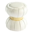 thumbnail image 2 of Furniture of America Rigi Modern 15" Velvet Fabric Round Indoor Stool, White, 2 of 8