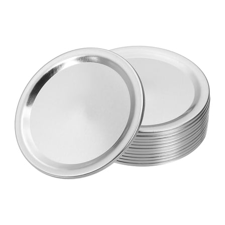 12pcs Mason Jar Lids 2.76" Tinplate Split-Type Canning Jar Lids, Silver