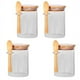 thumbnail image 2 of Recipiente de vidrio para almacenar alimentos con tapa de cuchara de bambú, redondo, de vidrio transparente 4 piezas, 2 of 9