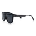thumbnail image 4 of Polarized Mogul Mobster Flat Top Racer Mafia Plastic Fashion Sunglasses Matte Black Gunmetal - Black, 4 of 5
