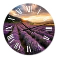 thumbnail image 2 of Designart 'Sunrise & Dramatic Clouds Over Lavender Field Vi' Farmhouse Wall Clock, 2 of 5