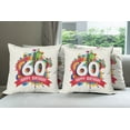 thumbnail image 6 of Ambesonne Geometric Throw Pillow Cover 4 Pack, Birthday Castle Boat, 20", Multicolor, 6 of 7