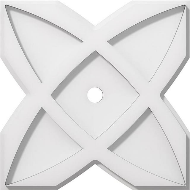 Ekena Millwork CMP12TS-01000 12 in. OD x 1 in. ID Square Titus Architectural Grade PVC Contemporary Ceiling Medallion