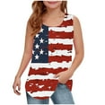 thumbnail image 2 of Freshbabe Girls Peplum Tank Tops, Sleeveless Ruffle Hem Blouses, Summer Casual Tops for Kids, 4th Of July Party, 2 of 6