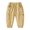 thumbnail image 2 of Toddler Joggers Cargo Sweatpants Elastic Waist Straight Baby Boys Long Pants Fall Lightweight Trousers with Pockets ﻿, 2 of 3