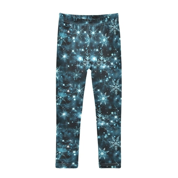 joogoo Girls' Leggings Snowflakes Glitter Yoga Pants 6T