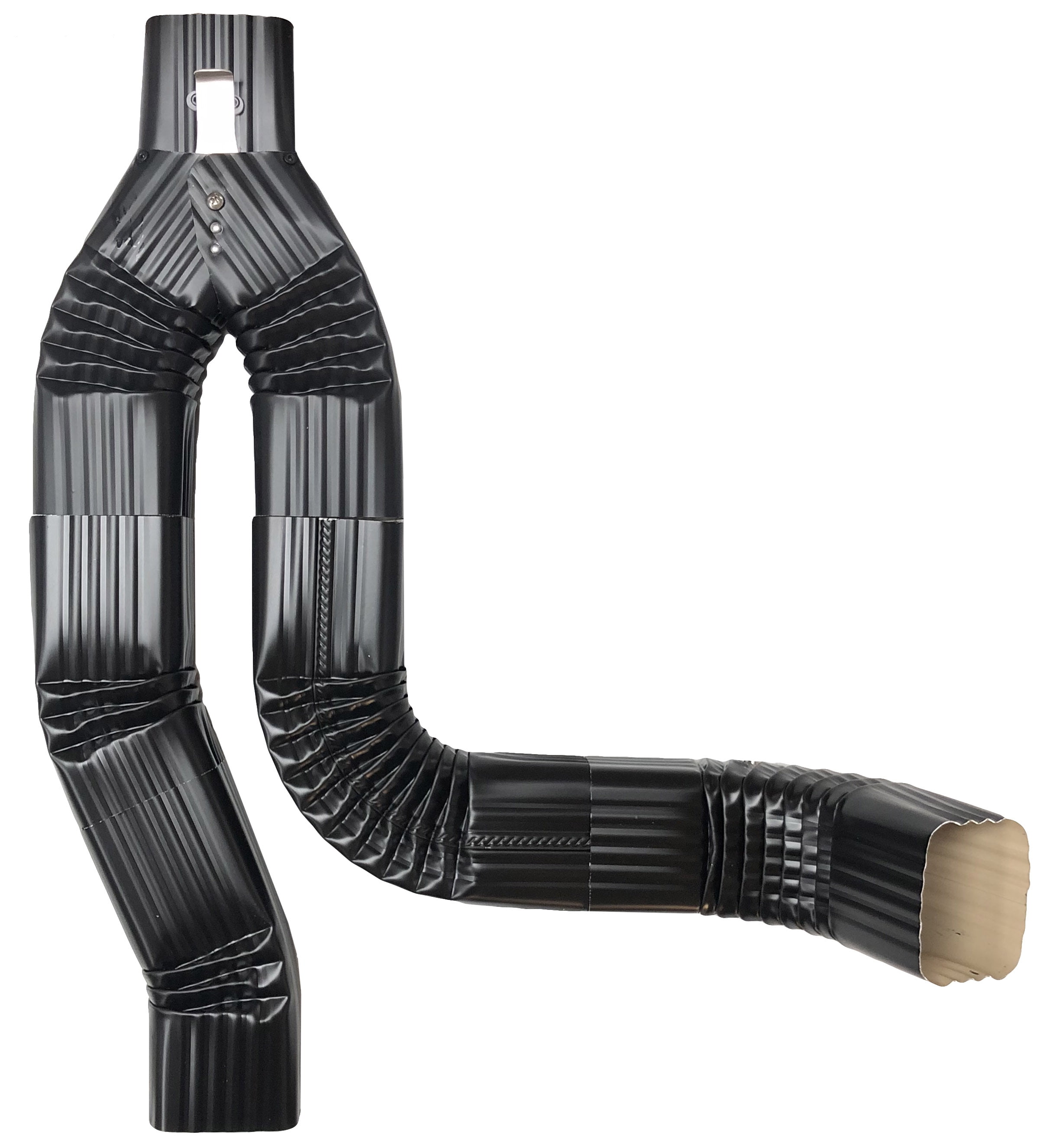 Offset Downspout Diverter for Rain Barrels (3X4, BLACK)