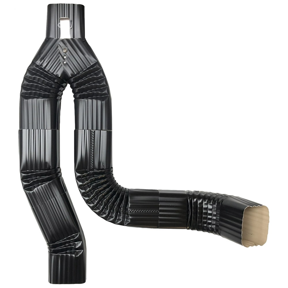 Offset Downspout Diverter for Rain Barrels (3X4, BLACK)