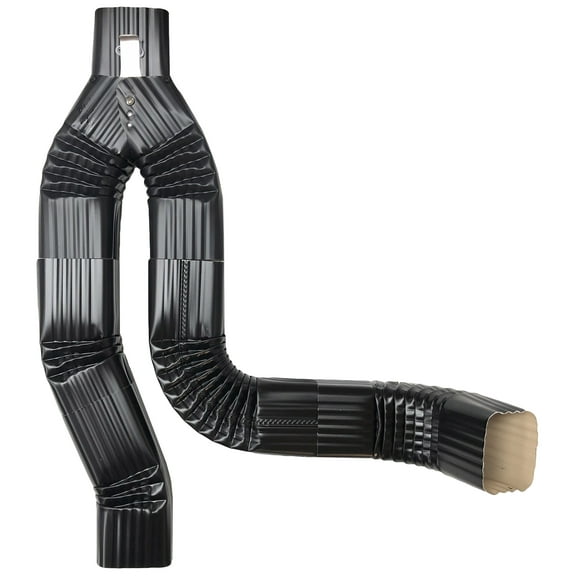 Offset Downspout Diverter for Rain Barrels (2X3, BLACK)