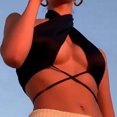 thumbnail image 2 of Honeeladyy Summer Sales Crisscross Cut Out Vest for Women Sexy Halter Wrap Bandage Self Tie Crop Tops Backless Sleeveless Summer Tank Tops Black, 2 of 6