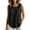 Black, variant on Women's Sleeveless Linen Cotton Tank Top, Solid Color Round Neck Loose Fit Vest for Women, Side Button Decor Casual Cotton Linen Camisole, All Season Daily Wear Women's Sleeveless Tank Red S