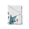thumbnail image 2 of Narwhal Soft Flannel Fleece Throw Blanket, Colorful Narwhal Swimming with the School of Fish Unicorn of the Sea Inscription, Cozy Plush for Indoor and Outdoor Use, 50" x 70", Multicolor, by Ambesonne, 2 of 5