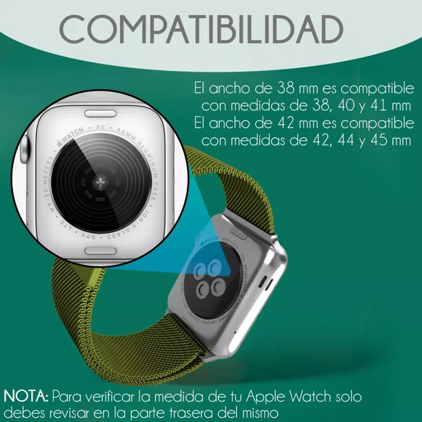 Correa Para Apple Watch Metálica Milanese Acero Inoxidable Ancho