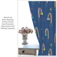 thumbnail image 5 of Boho Rainbow Curtains, Blue Abstract Art Fun Dreamy Colorful Rainbow Clouds Stars Prints Blackout Rod Pocket Window Treatments Drapes for Baby Boys Girls Room Living Room Nursery52x84in, 5 of 6