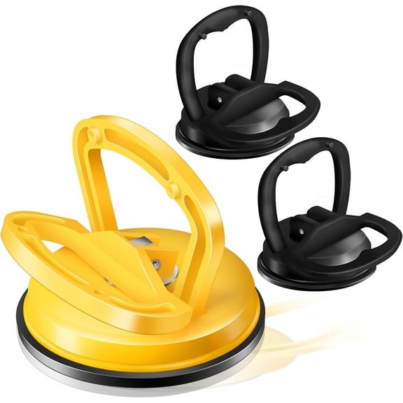 Car Dent Puller 3 Pack Dent Puller Powerful Car Dent Removal Kit Suction Cup Dent Puller for Car Dent Repair Dent Remover Tool for Car Body,Tiles Lifting,Objects Moving,Screen (Yellow Black)
