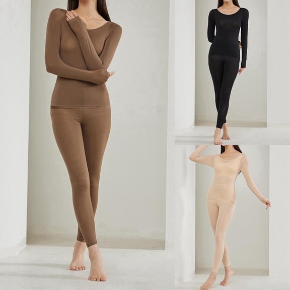 Long Johns Thermal Underwear for Women Base Layer Petite/Regular/Tall Top Bottom Sets Cold Weather Winter