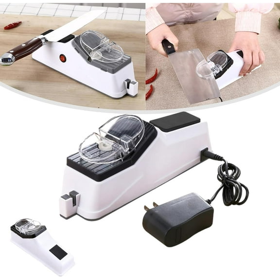 Surudoisharp Pro Electric Knife Sharpener, Multifunctional Double Sided Portable Knife Sharpener, Professional Knife Sharpener for Kitchen Knives with Protective Cover Quick Sharpening