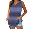 thumbnail image 2 of QUINDOS Summer Shirts for Women Sports Navy Tank V-Neck Basic Casual Flowy Summer Sleeveless T-Shirt Tank Tops for Women, 2 of 5