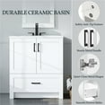 thumbnail image 4 of Yaheetech 34" Tall Modern Freestanding Bathroom Vanity with Ceramic Basin, White, 4 of 7
